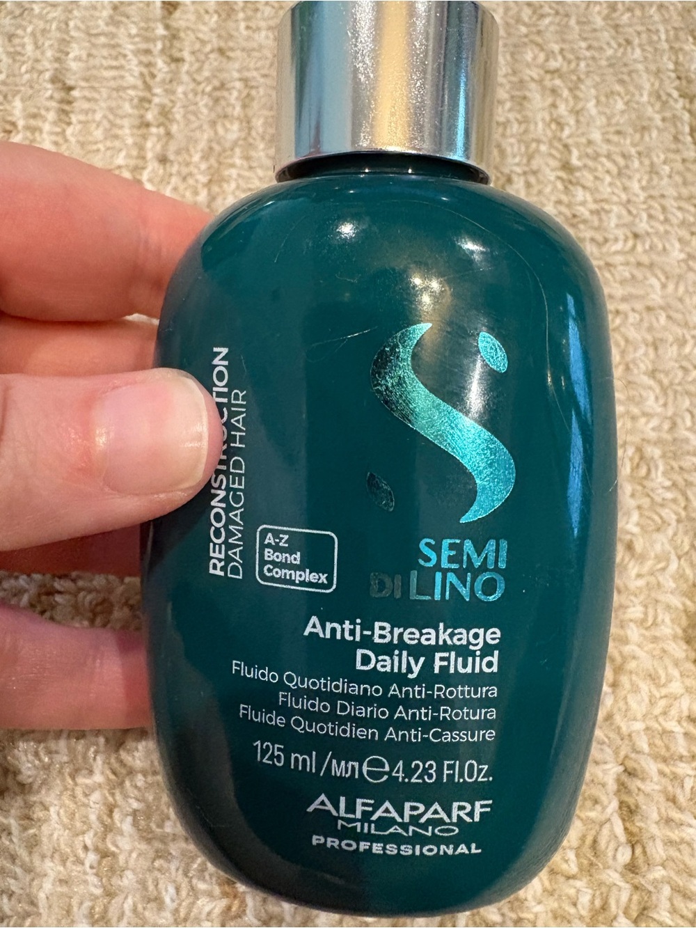 Alfaparf Semi Di Lino Anti-Breakage Daily Fluid – Teal Bottle